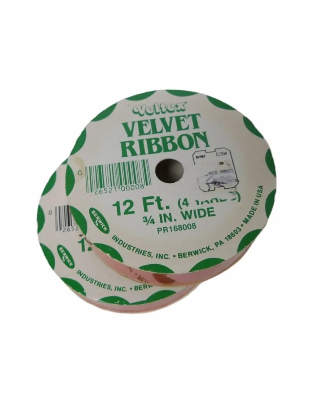 Berwick Veltex Red Velvet Ribbon: 2 Spools, USA Made